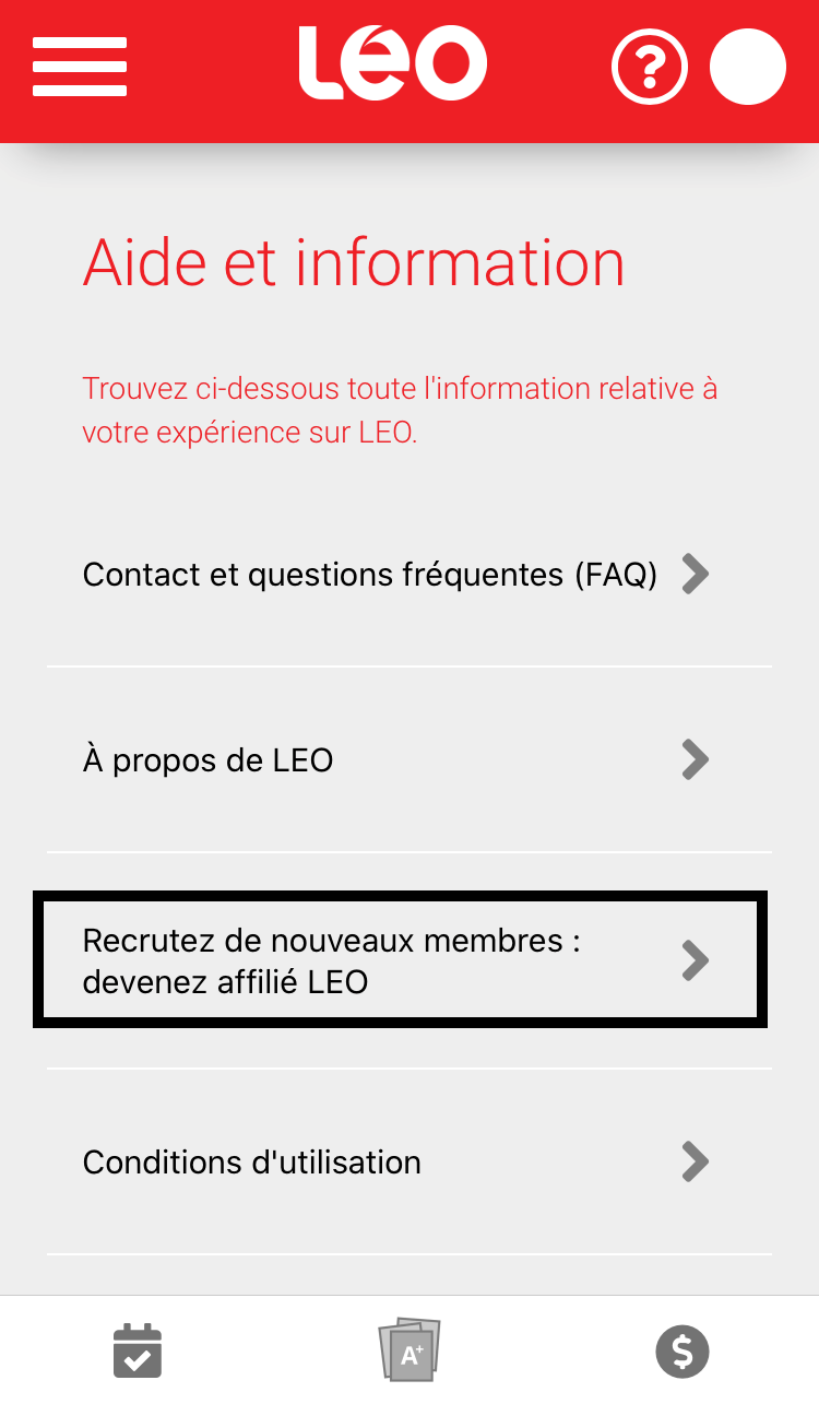 LEO page contact et FAQ