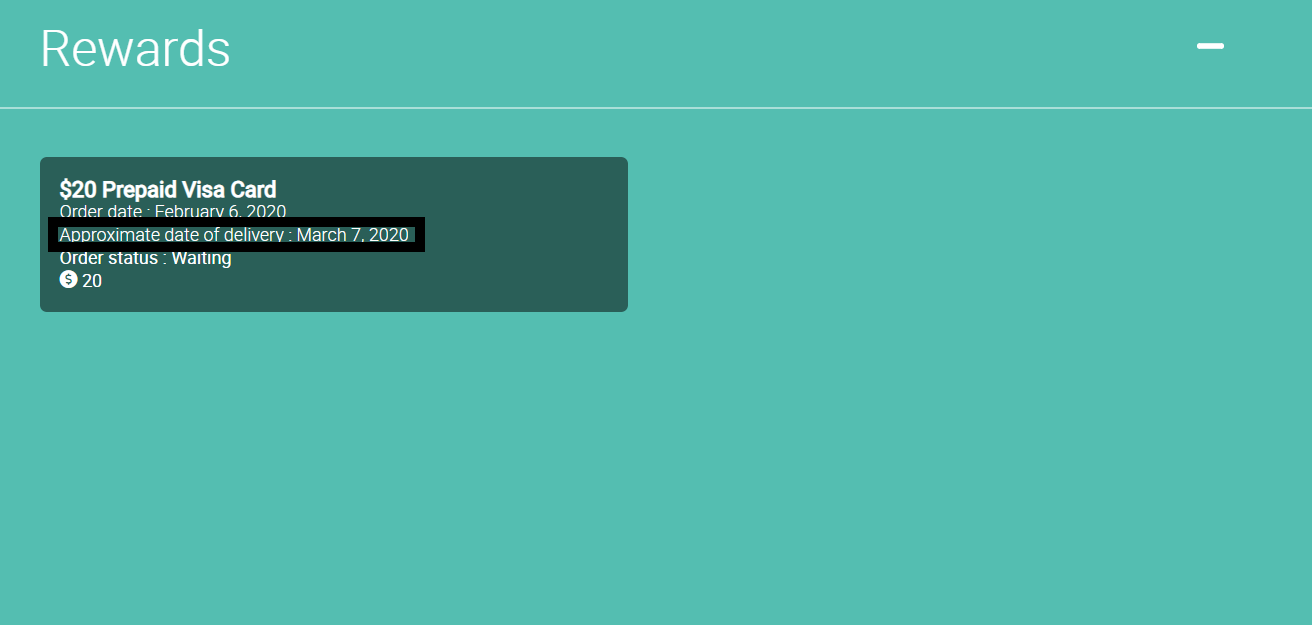 LEO rewards: estimated date of arrival 