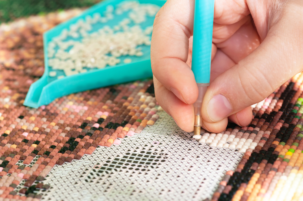 5d diamond painting close-up