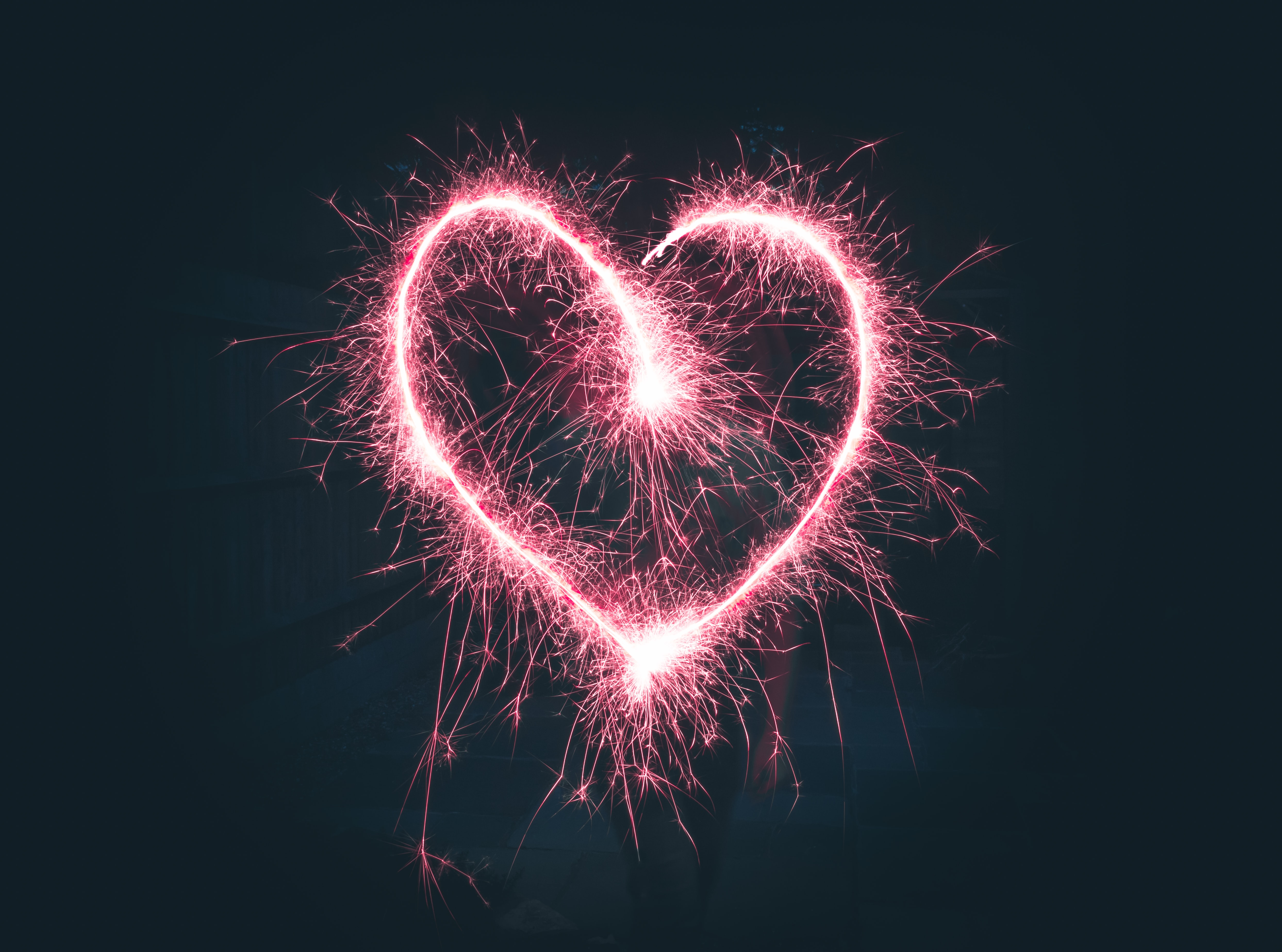 Sparklers in the shape of a heart