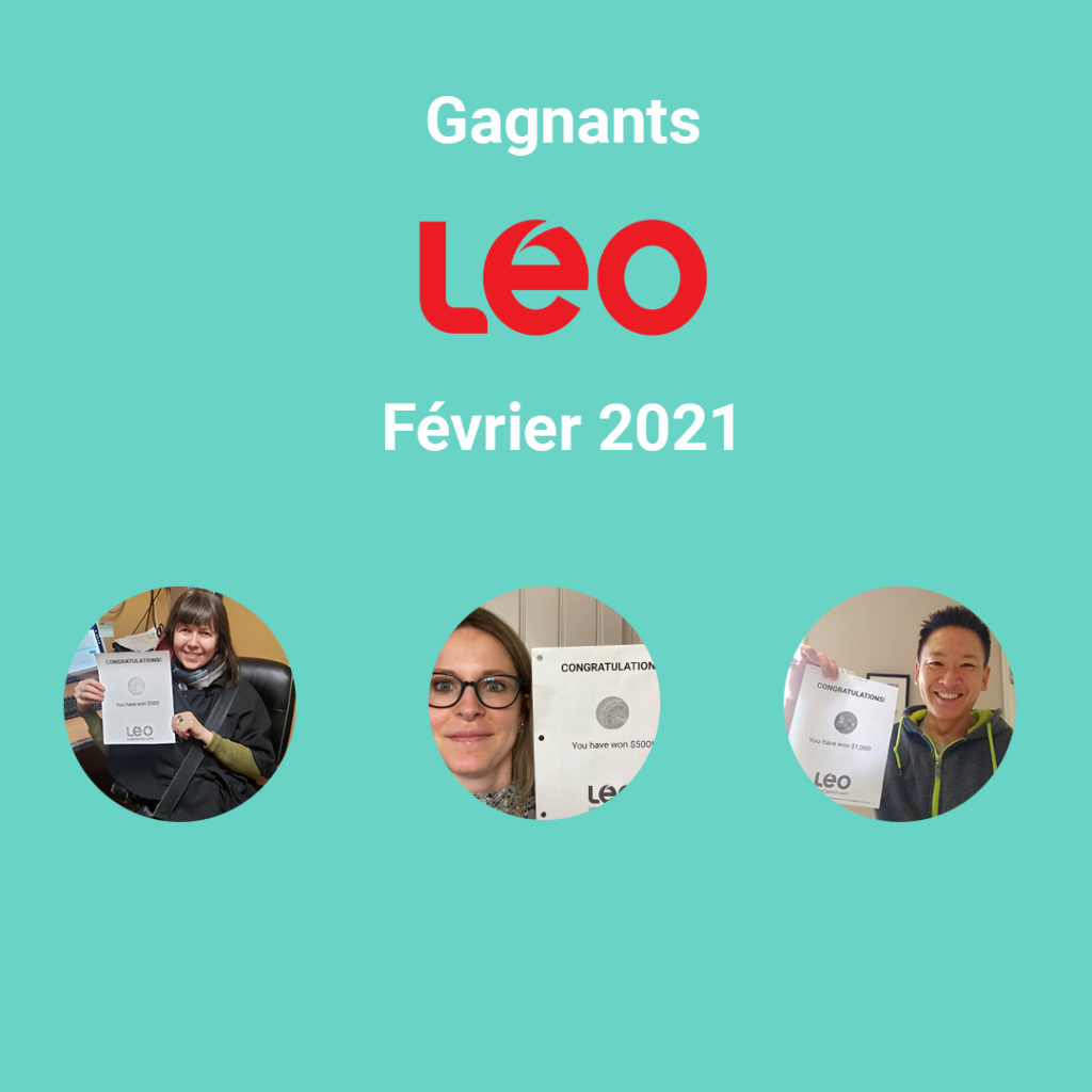 Gagnants LEO : Février 2021