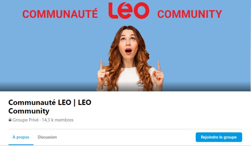 Capture d'écran du groupe Facebook « Communauté LEO »
