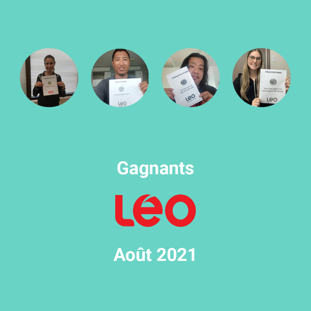 Gagnants LEO Août 2021
