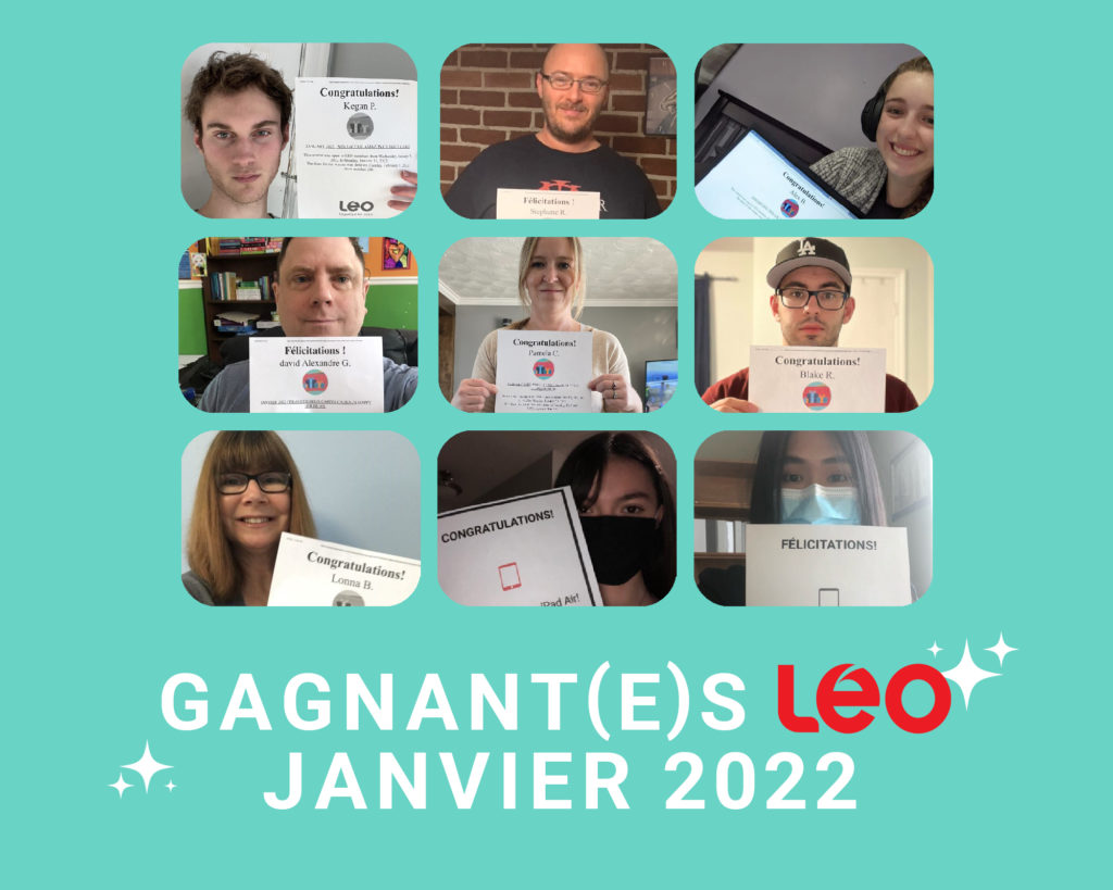 Gagnant(e)s LEO janvier 2022