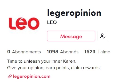 Le compte TikTok de LEO