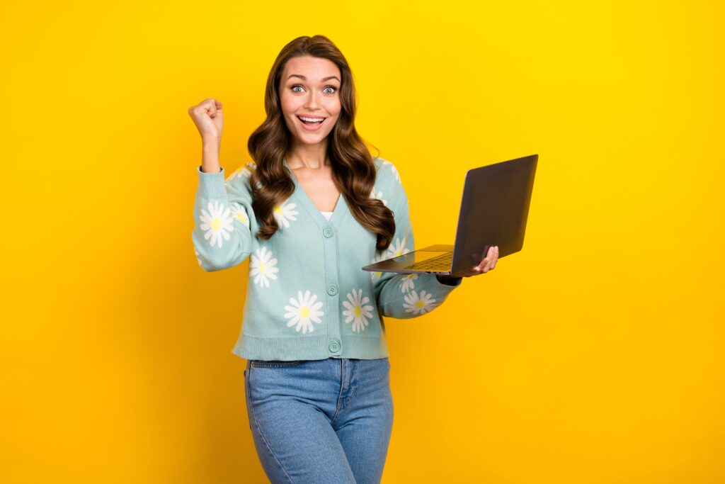 woman happy to have won contest